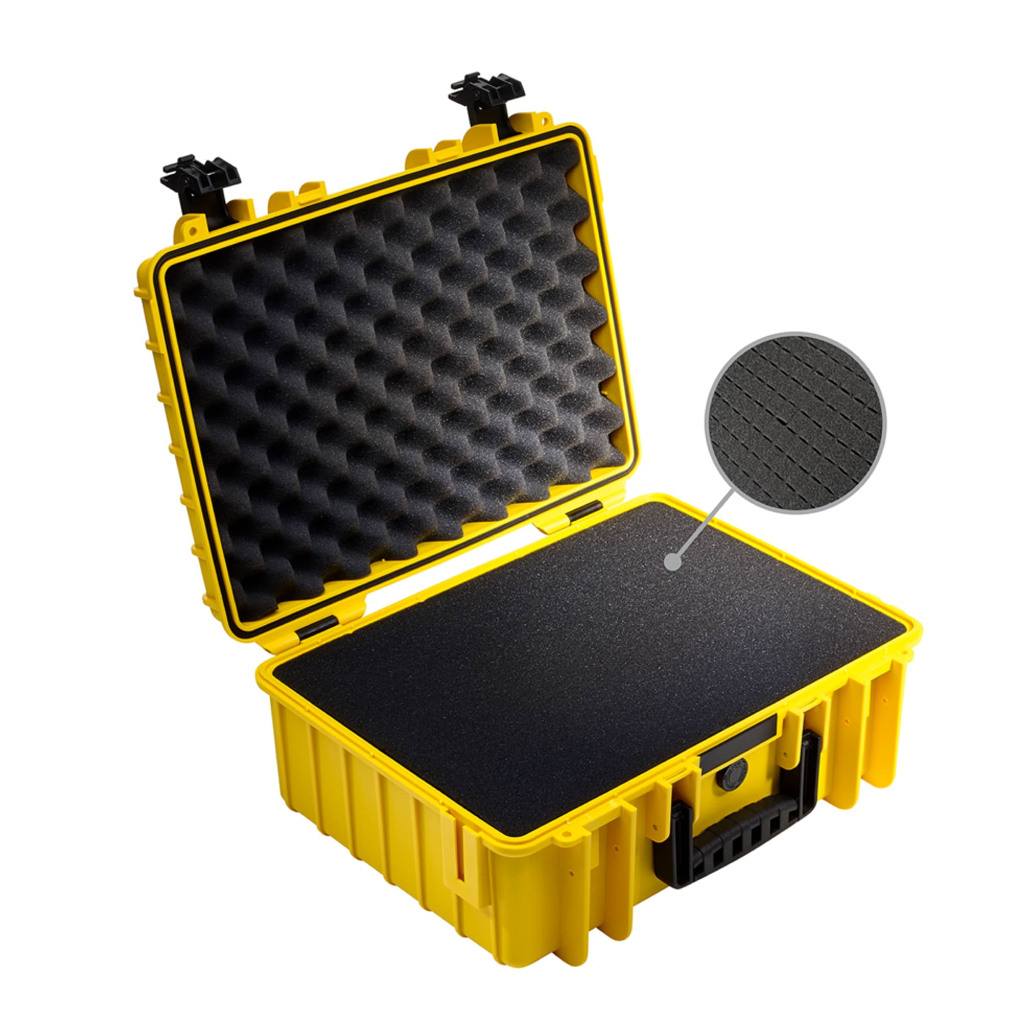 B&W Outdoor Case Typ 5000 gelb mit vorgestanztem Würfelschaum (SI)