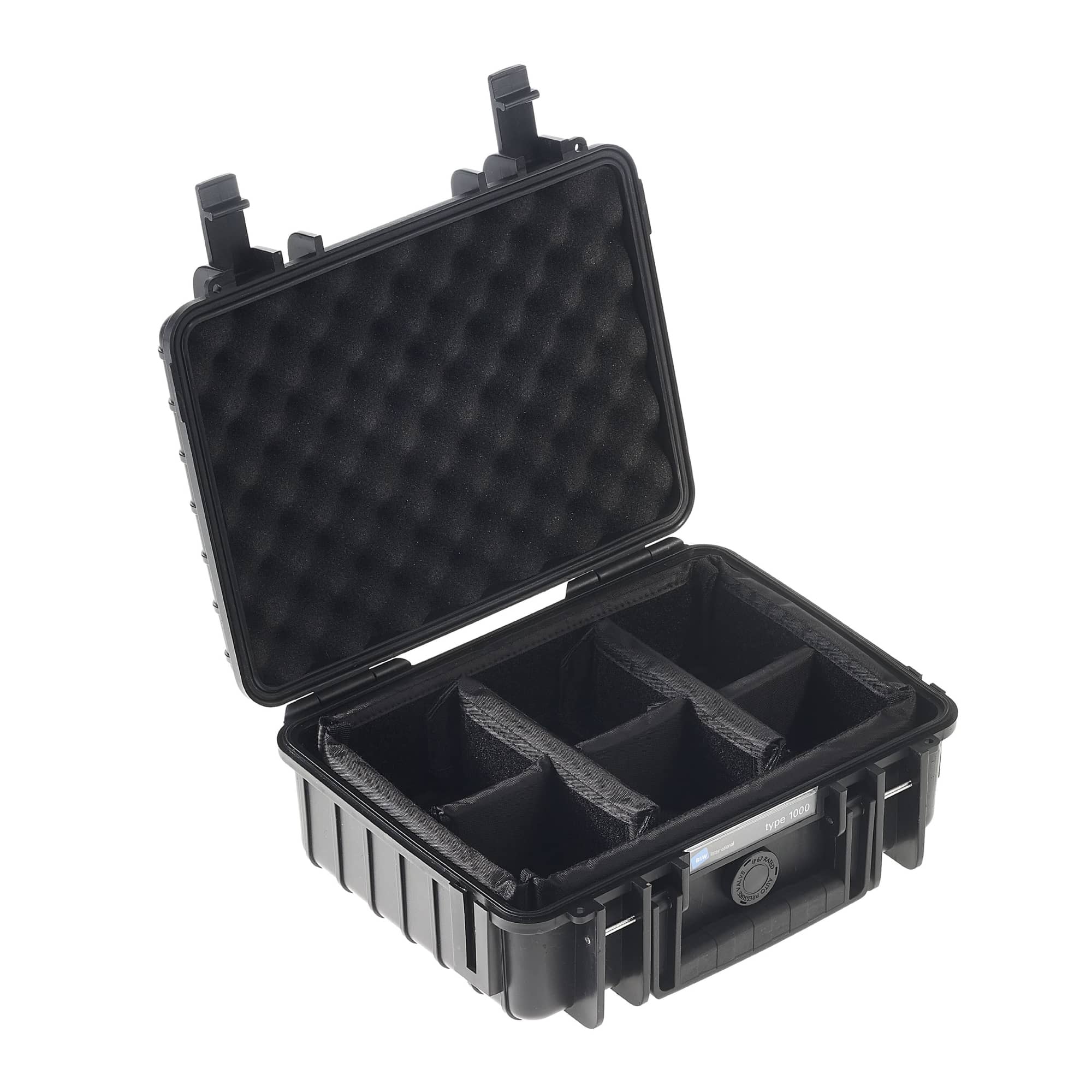 B&W Outdoor Case Typ 1000 schwarz mit variabler Facheinteilung (RPD)