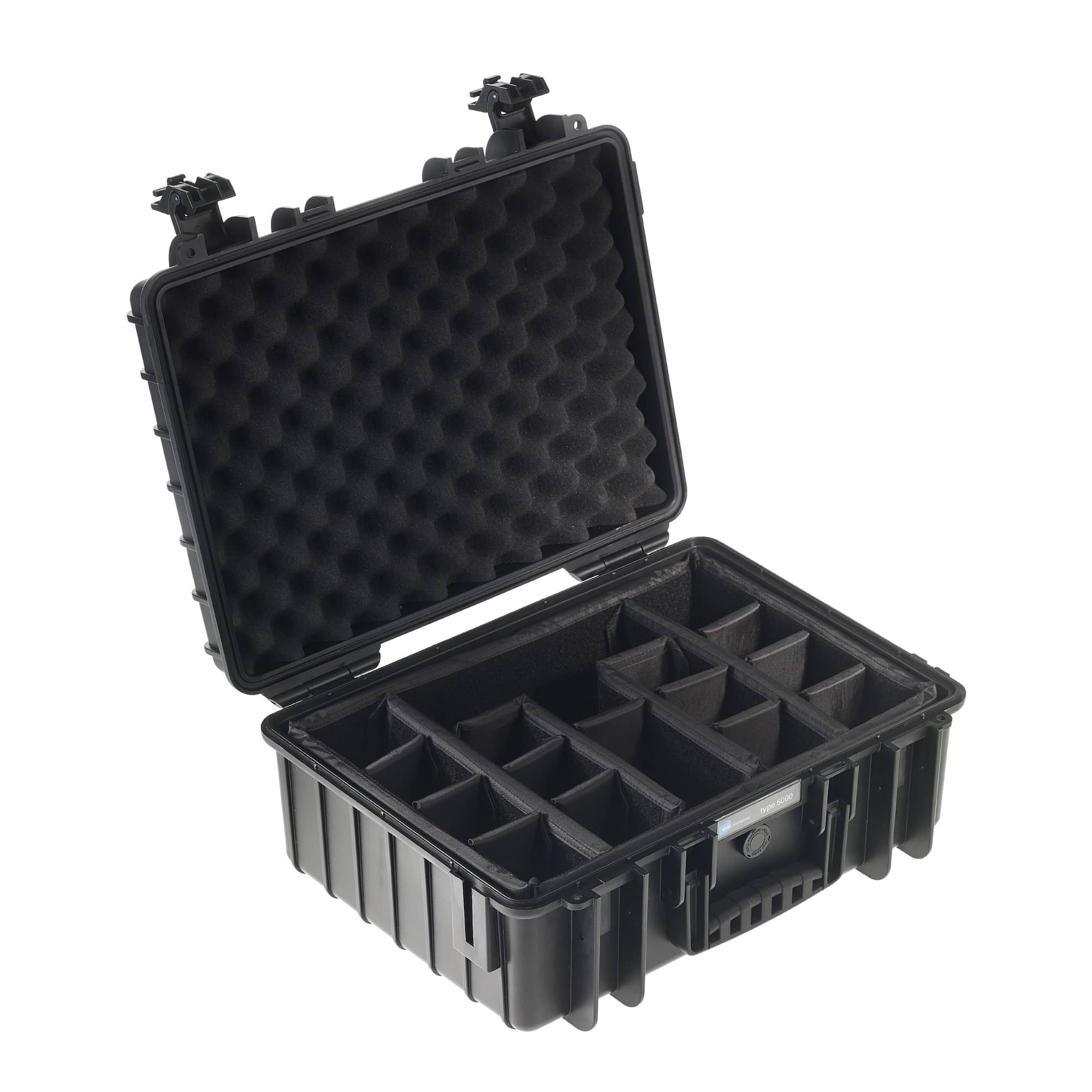 B&W Outdoor Case Typ 5000 schwarz mit variabler Facheinteilung (RPD)