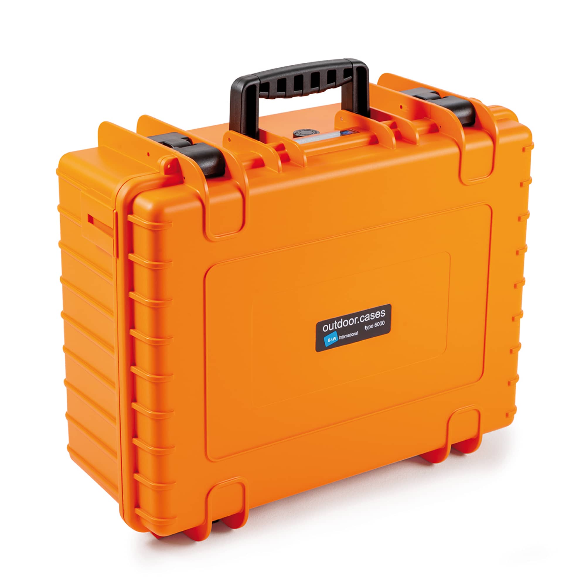  B&W Outdoor Case Typ 6000 orange mit variabler Facheinteilung (RPD)
