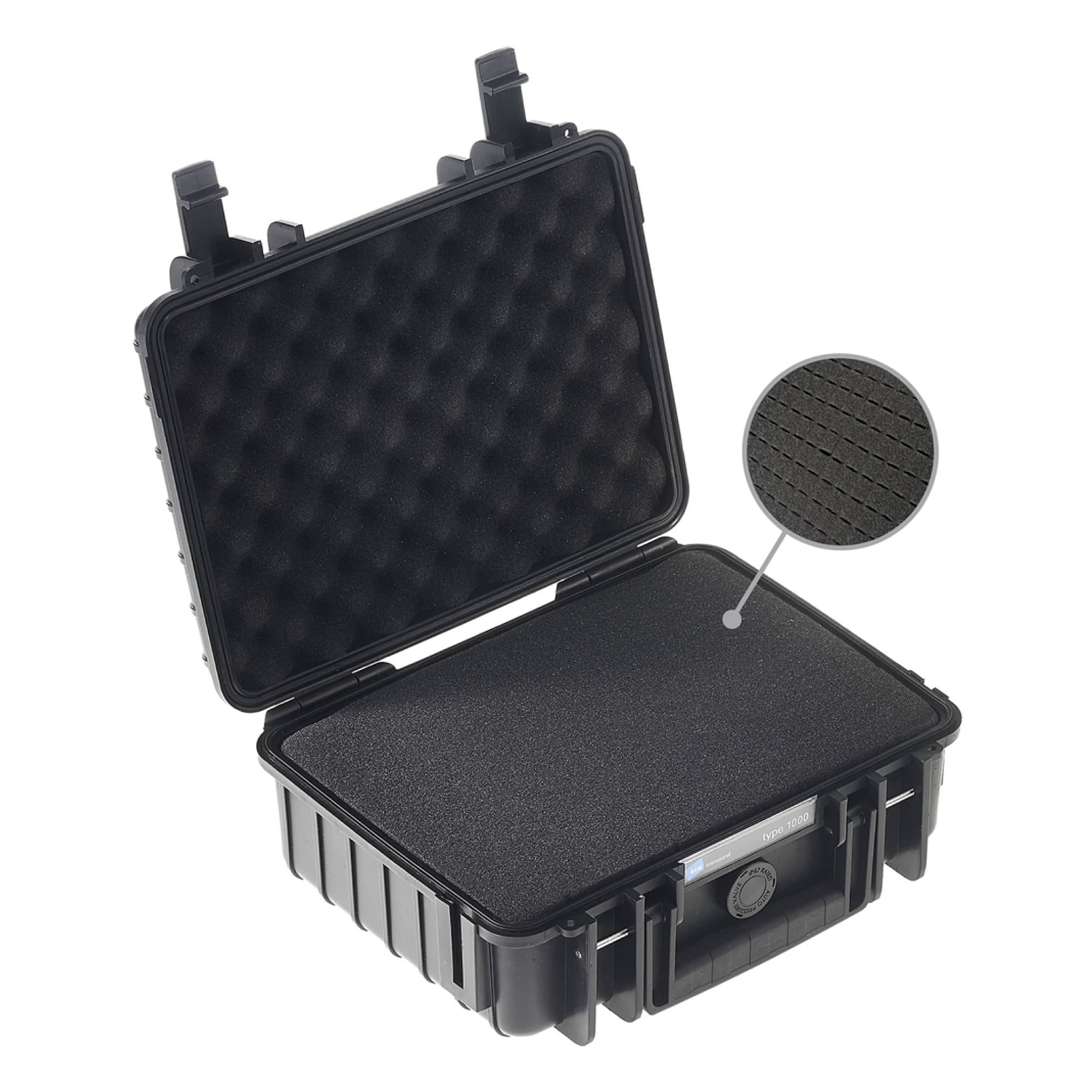 B&W Outdoor Case Typ 1000 schwarz mit Würfelschaum (SI)